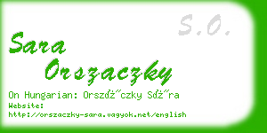 sara orszaczky business card